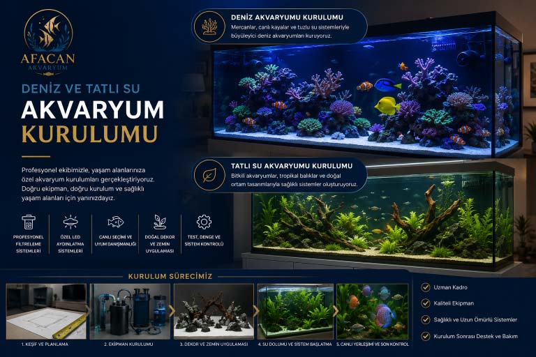Deniz ve Tatlı Su Akvaryumu Kurulumu
